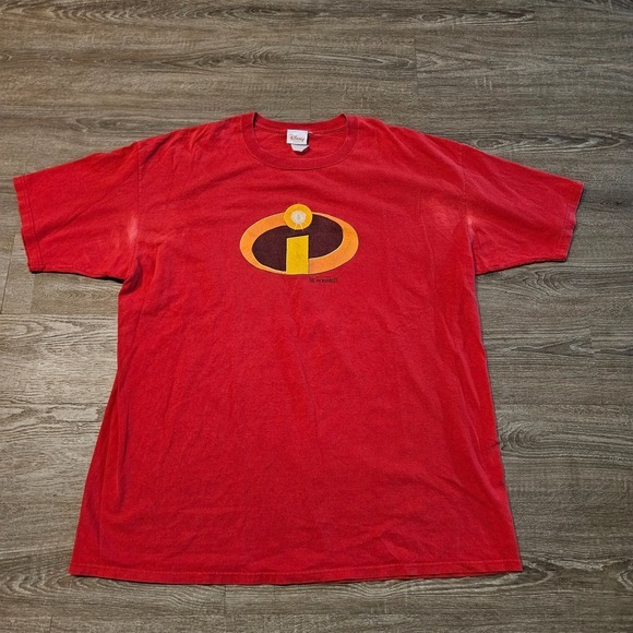 Disney Other - Disney Store‎ The Incredibles Logo Graphic T Shirt Red Pixar Movie Mens XXL